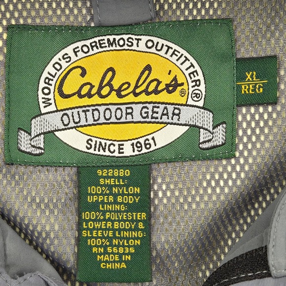 VTG Cabelas Gore-Tex Jacket Hooded‎ Waterproof Packable Gray Mens XL Reg - Picture 4 of 8